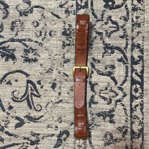 Ralph Lauren Brown Leather Belt Bag with Gold Buckle